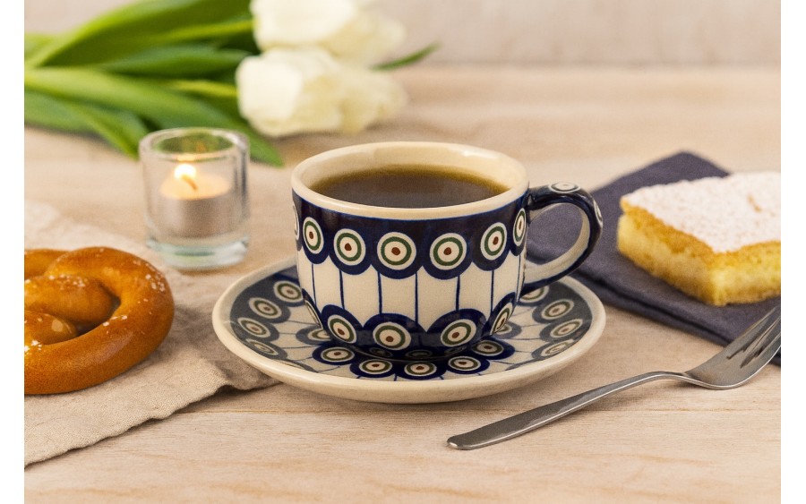 Filiżanka 220 ml ze spodkiem Bolesławiec Kropki 8