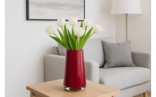 Wazon szklany 20 cm czerwień Asa Glass