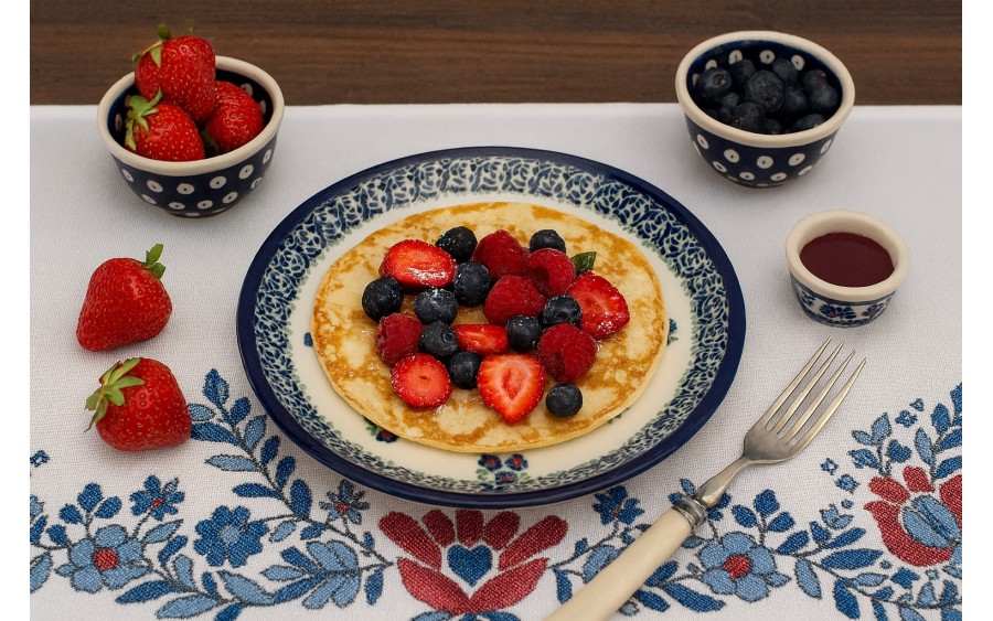 Talerz płytki deserowy 19,5 cm Bolesławiec dek. 224A