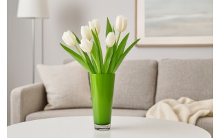 Wazon szklany 37 cm jasna zieleń Asa Glass