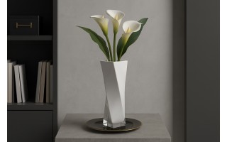 Wazon szklany 28 cm biały Asa Glass