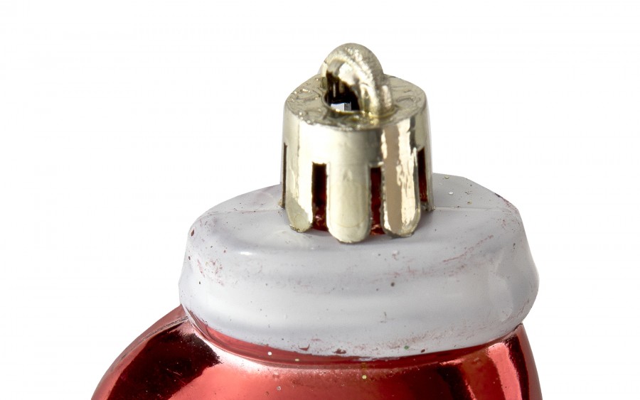 Komplet 9 bombek plastikowych 4,5 cm Rękawica czerwona 8525