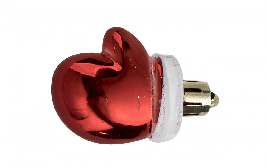 Komplet 9 bombek plastikowych 4,5 cm Rękawica czerwona 8525