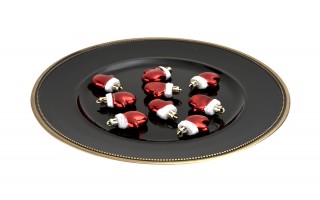 Komplet 9 bombek plastikowych 4,5 cm Rękawica czerwona 8525