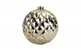 Komplet 4 bombek plastikowych 15 cm złoty 8520