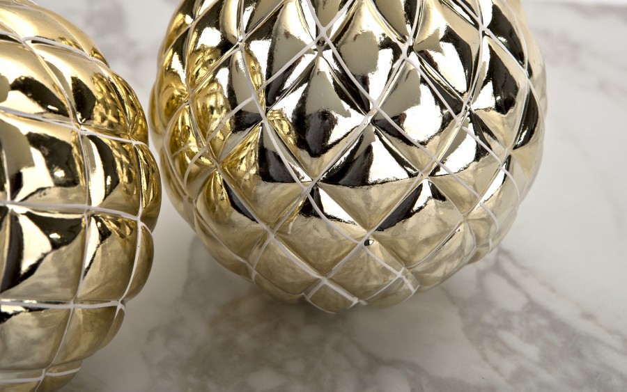 Komplet 4 bombek plastikowych 15 cm złoty 8520