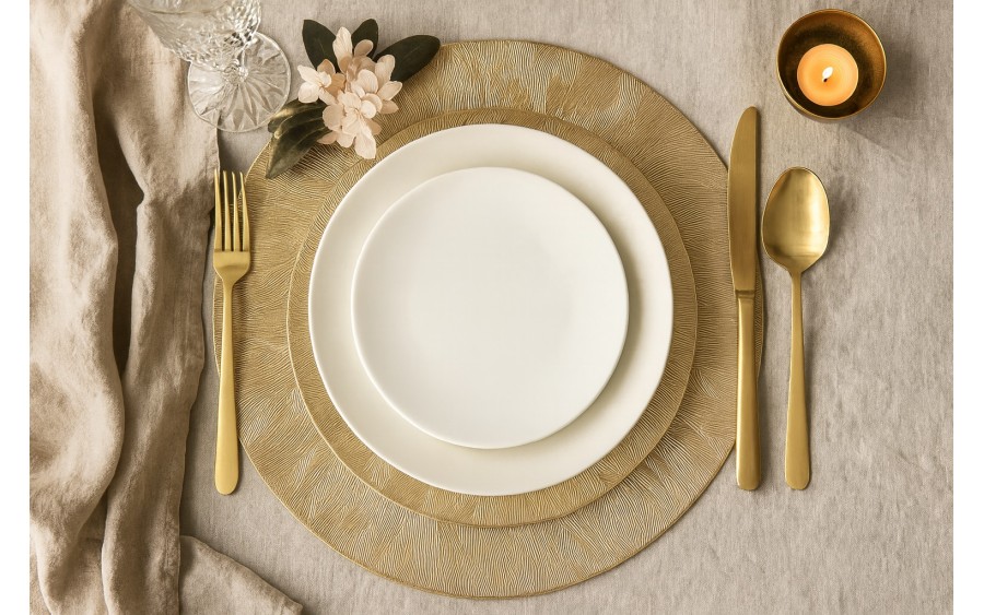 Talerz dekoracyjny plastikowy 33cm szampański AP162803