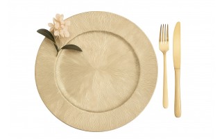 Talerz dekoracyjny plastikowy 33cm szampański AP162803