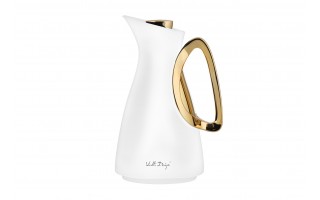 Termos z wkładem szklanym 1L ALESSIA biało-złoty 1043