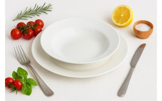 Talerz głęboki 22 cm Krem Stock