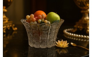 Salaterka kryształowa 20,5 cm gwiazdki Bohemia Hand Made