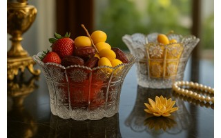 Salaterka kryształowa 20,5 cm gwiazdki Bohemia Hand Made