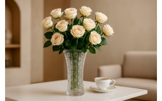 Wazon kryształowy 30,5 cm gwiazdki Bohemia Hand Made