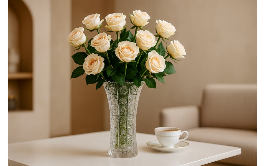 Wazon kryształowy 30,5 cm gwiazdki Bohemia Hand Made