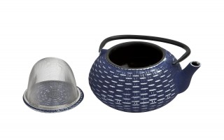 Żeliwny imbrykdo z zaparzaczem 0,8 L Hanako granatowy