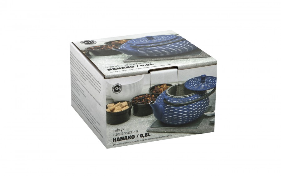 Żeliwny imbrykdo z zaparzaczem 0,8 L Hanako granatowy