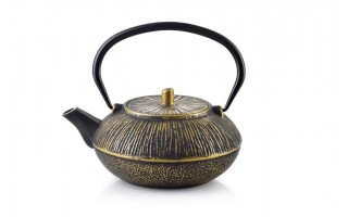 Żeliwny imbryk z zaparzaczem 0,8 L Alor czarno-złoty