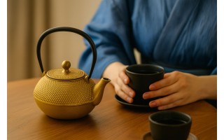 Żeliwny imbryk z zaparzaczem 0,8 L Alor złoty