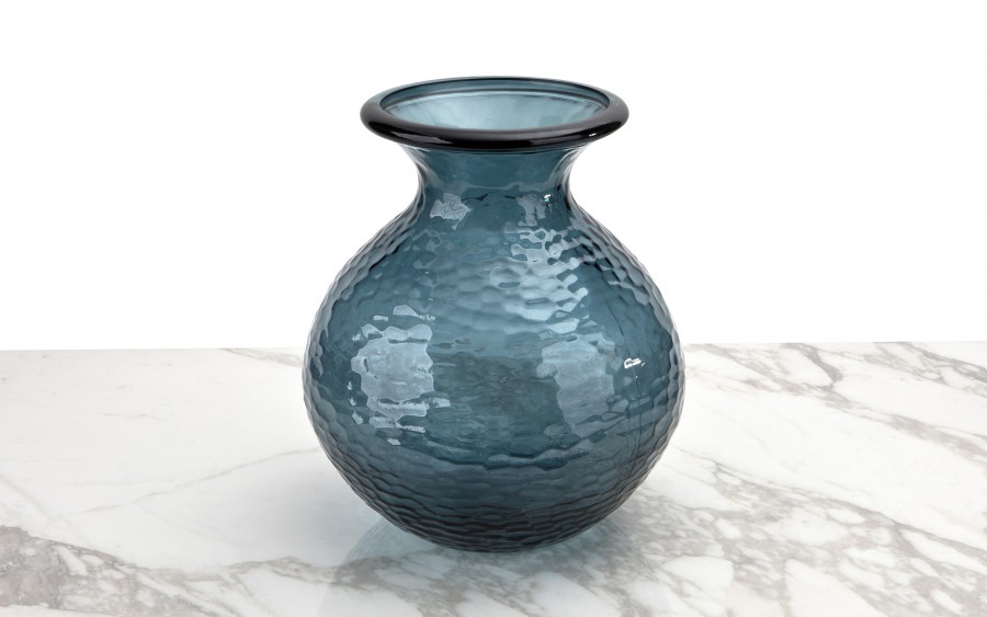 Wazon szklany 33 cm niebieski Paradise San Miguel recykling