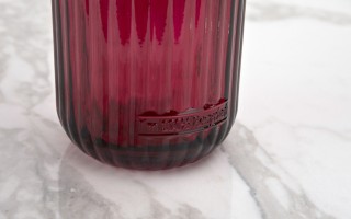 Wazon szklany 28 cm Stripe czerwony San Miguel recykling