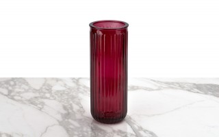 Wazon szklany 28 cm Stripe czerwony San Miguel recykling