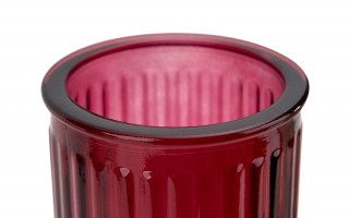 Wazon szklany 28 cm Stripe czerwony San Miguel recykling