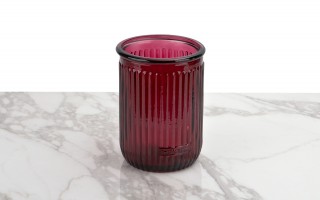 Wazon szklany 20 cm Stripe czerwony San Miguel recykling