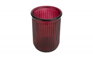 Wazon szklany 20 cm Stripe czerwony San Miguel recykling