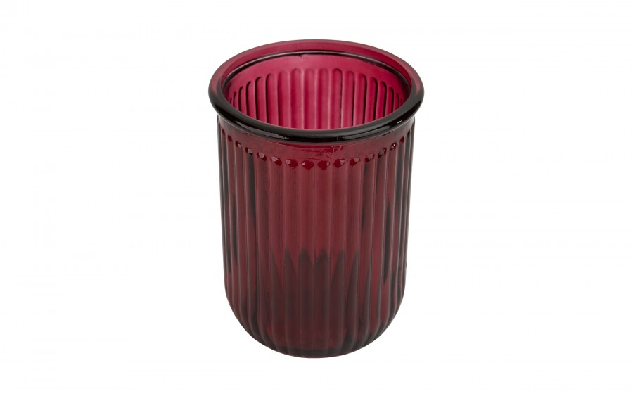 Wazon szklany 20 cm Stripe czerwony San Miguel recykling