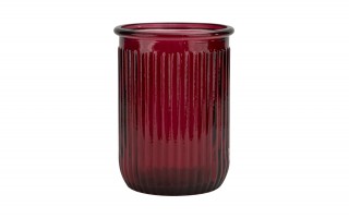 Wazon szklany 20 cm Stripe czerwony San Miguel recykling