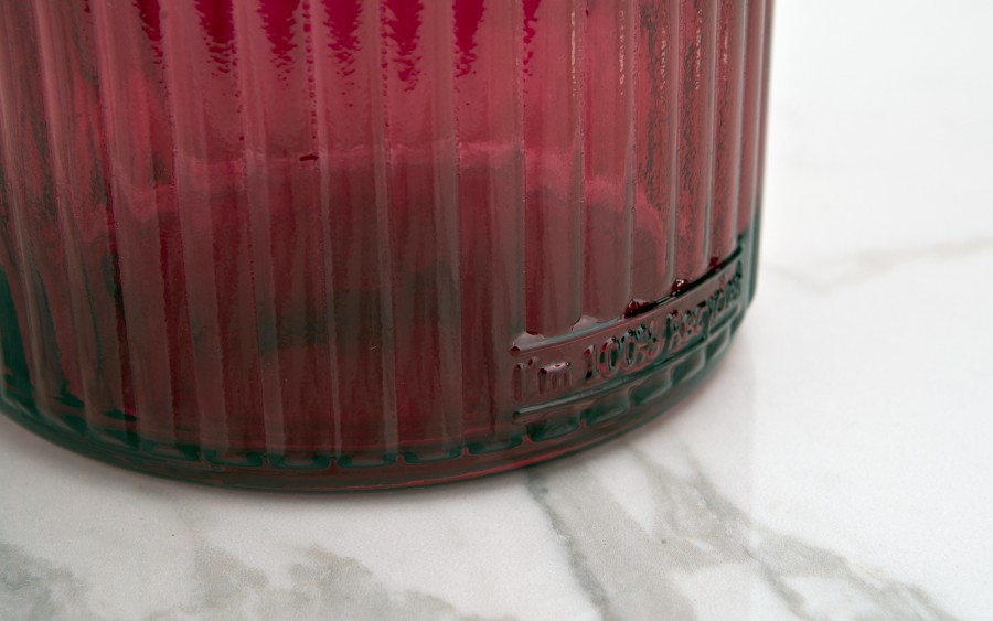 Wazon szklany 23 cm Stripe czerwony San Miguel recykling