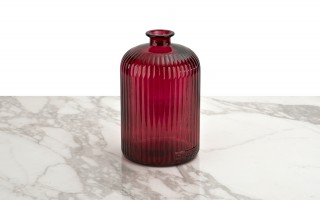 Wazon szklany 23 cm Stripe czerwony San Miguel recykling