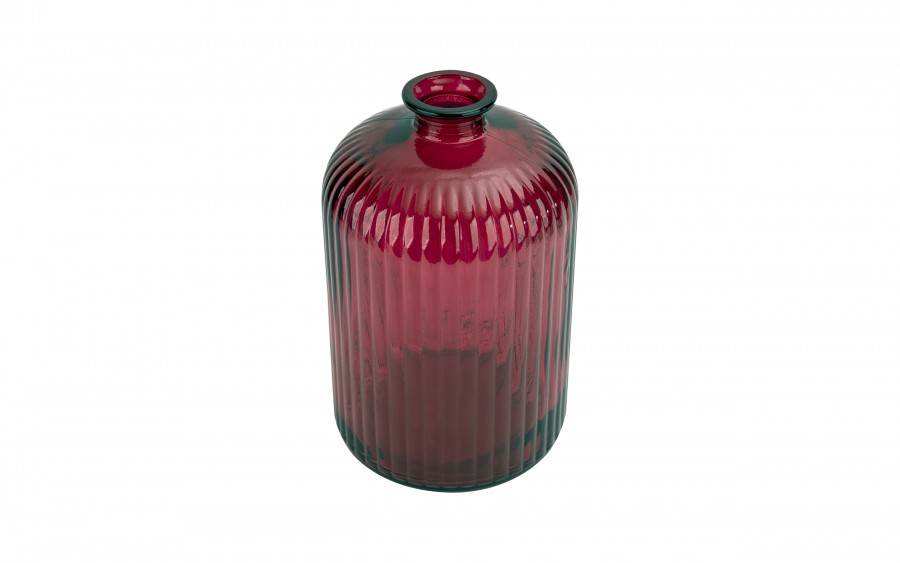 Wazon szklany 23 cm Stripe czerwony San Miguel recykling