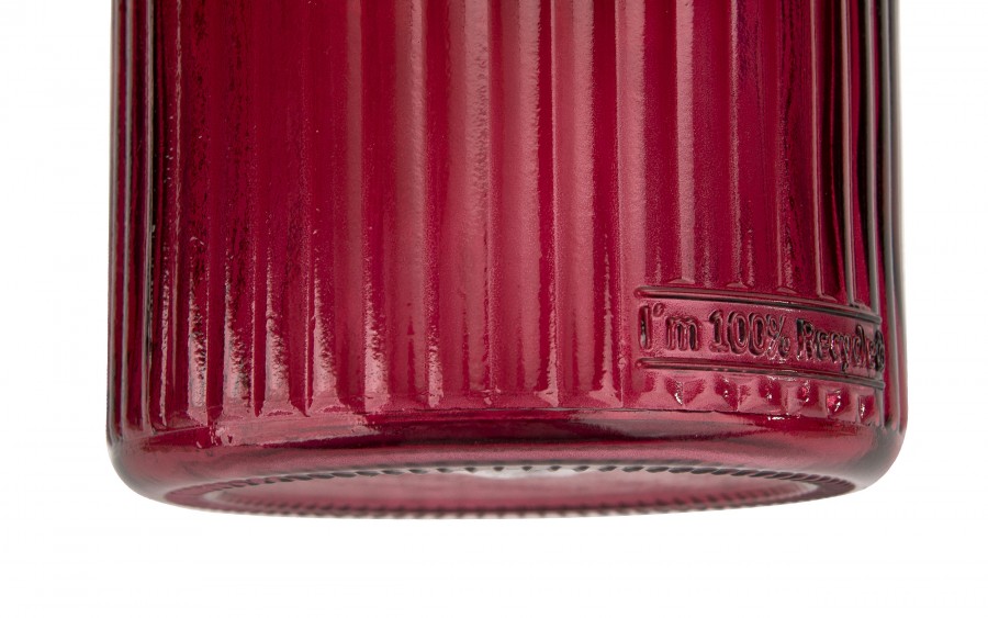 Wazon szklany 18 cm Stripe czerwony San Miguel recykling