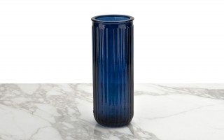 Wazon szklany 28 cm Stripe granatowy San Miguel recykling