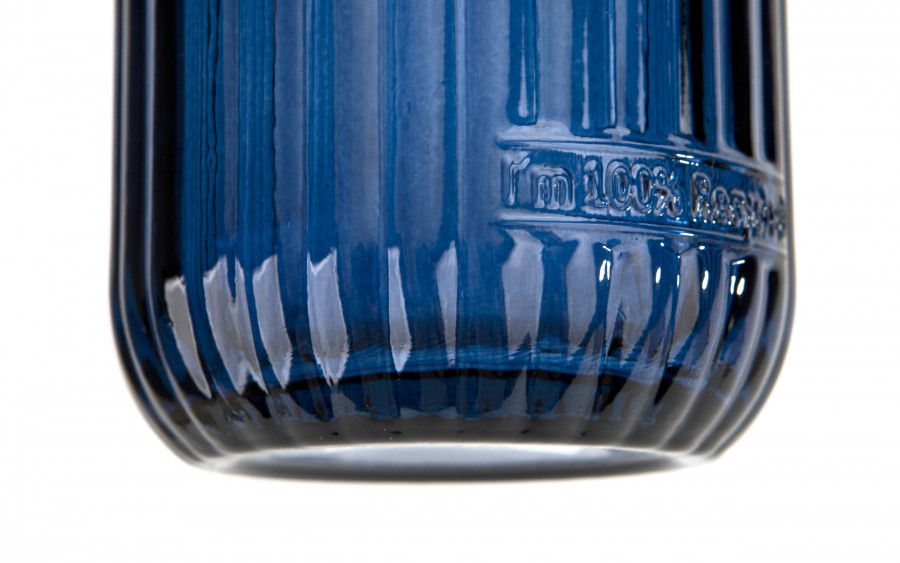 Wazon szklany 28 cm Stripe granatowy San Miguel recykling