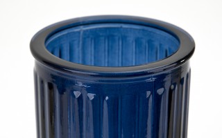 Wazon szklany 28 cm Stripe granatowy San Miguel recykling