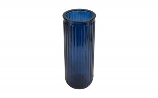 Wazon szklany 28 cm Stripe granatowy San Miguel recykling