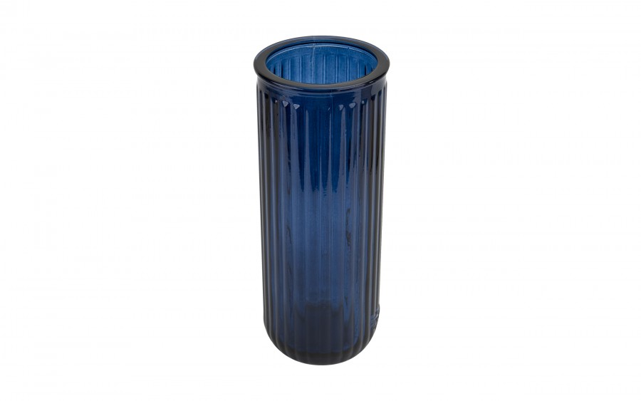 Wazon szklany 28 cm Stripe granatowy San Miguel recykling