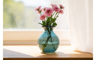 Wazon szklany 18,5 cm niebieski Paradise San Miguel recykling