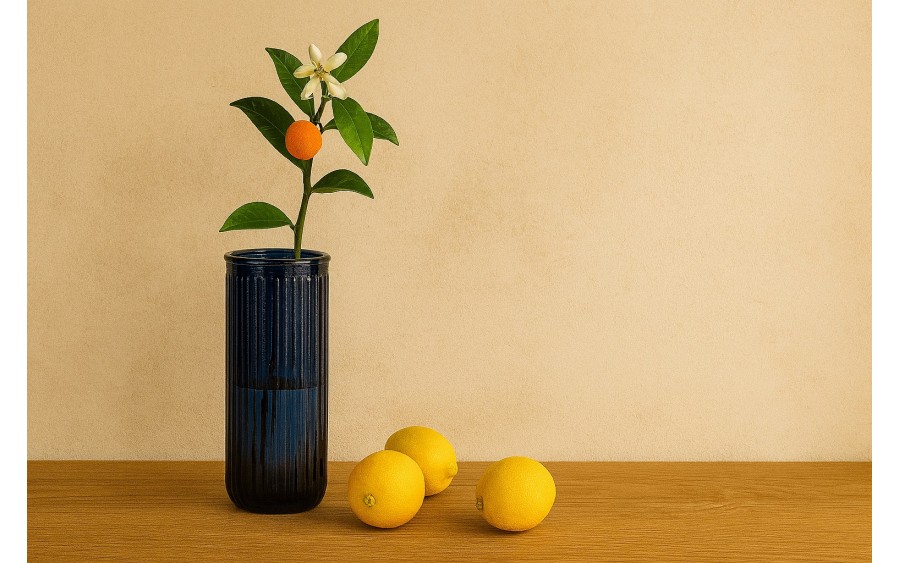 Wazon szklany 28 cm Stripe granatowy San Miguel recykling