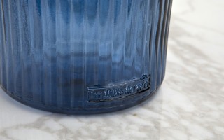 Wazon szklany 18 cm Stripe granatowy San Miguel recykling