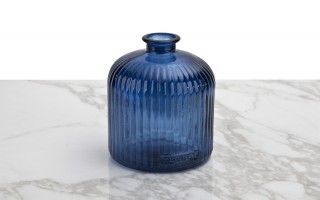 Wazon szklany 18 cm Stripe granatowy San Miguel recykling