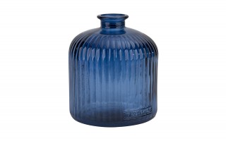 Wazon szklany 18 cm Stripe granatowy San Miguel recykling