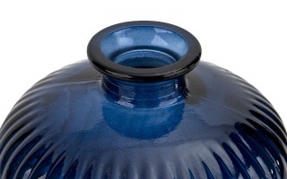 Wazon szklany 18 cm Stripe granatowy San Miguel recykling