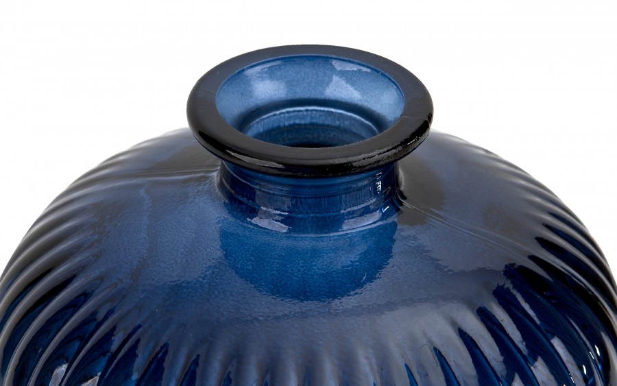 Wazon szklany 18 cm Stripe granatowy San Miguel recykling