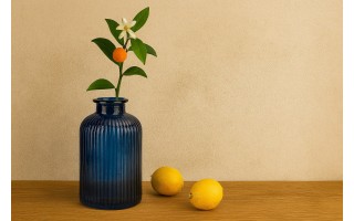 Wazon szklany 23 cm Stripe granatowy San Miguel recykling