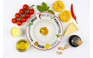 Talerz do pasty 25 cm Czerwony brzeg MPL