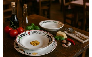 Talerz do pasty 25 cm Czerwony brzeg MPL