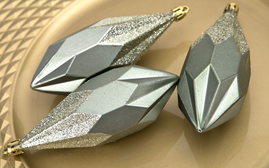 Komplet 3 bombek plastikowych Diamenty 13,5 cm zieleń 3524